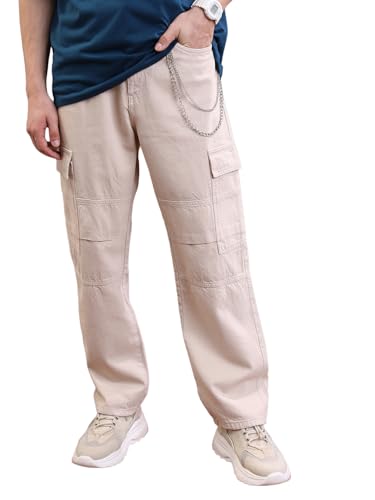 Image of Highlander Men's Regular Fit Cargo Pocket Jeans | Clean Look | Cotton Comfort | Utility Style