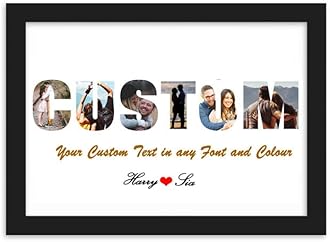 One Pinch Personalized Text Photo Collage, Custom Letter Collage Gift, Word Art (10x15)