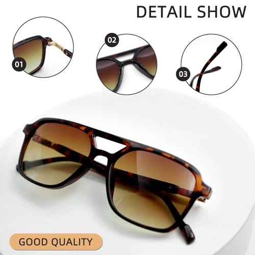 Retro Aviator Sunglasses for Women Men,Trendy Rectangle Womens Mens Shades Sun Glasses3
