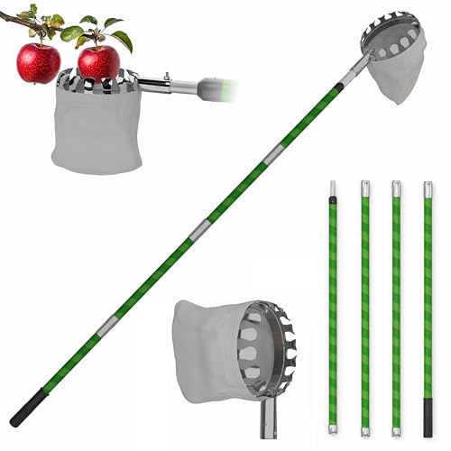 Image of BUILDSKILL 16 Ft Telescopic Coconut Plucker with Pole - Shock Proof | Adjustable Height 8-16 ft | Includes & Fruit Picker | Lightweight & Durable Fiber Glass Construction - Easy Assembly