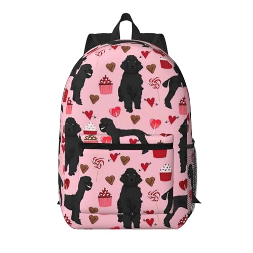 Sac à dos de voyage portable avec imprimé caniches rouges pour vos sorties en ville
