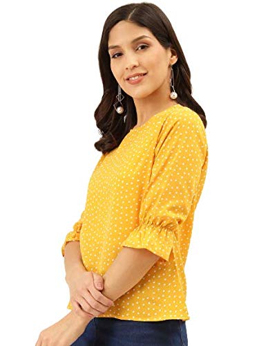 Image of Style Quotient Women Abstract Printed Polyester Smart Casual Top