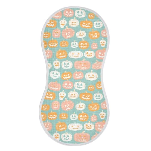 Pastel Color Halloween Cotton Muslin Burp Cloth Easy Care Feed Cloth for boy and Girl Set of 2, 22x11in2