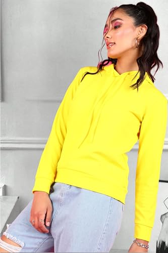 Image of POPWINGS Casual Solid Hooded Pocket Sweatshirt for Women || Women Sweatshirts Casual Wear ||Stylish Western Winter Wear Sweatshirts for Women