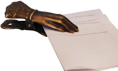 Presse-papier en laiton massif arterameferro forme de main