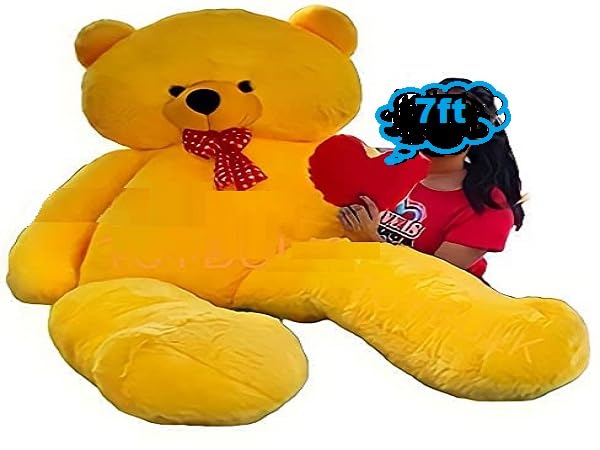 Image of 6.5 Feet Yellow Teddy Bear | Giant Soft Plush Toy for Kids & Adults | Jumbo Cuddly Stuffed Animal | Birthday, Anniversary & Valentine's Gift for Loved Ones