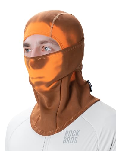ROCKBROS Thermochromic Color-Changing Ski Mask Balaclava for Men Women Winter Thermal Fleece Face Cover Mask Windproof Neck Warmer for Skiing Cycling Snowboarding Coffee Brown
