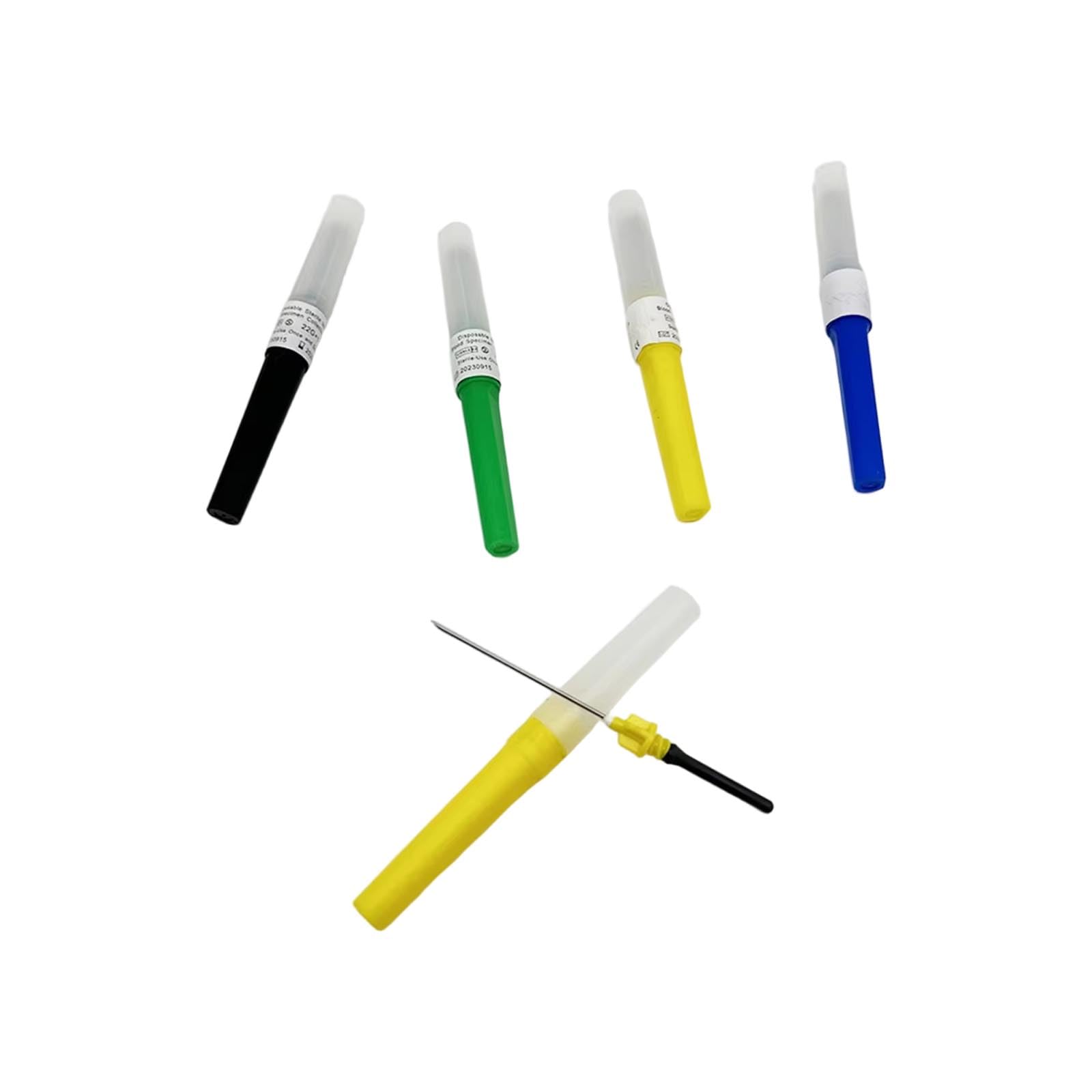 50Pcs Direct Insertion Blood Collection Needles,Collection Needle,Sterile Individual Packaging for Laboratories and Pets Veterinary (Blue 23G 50pcs)