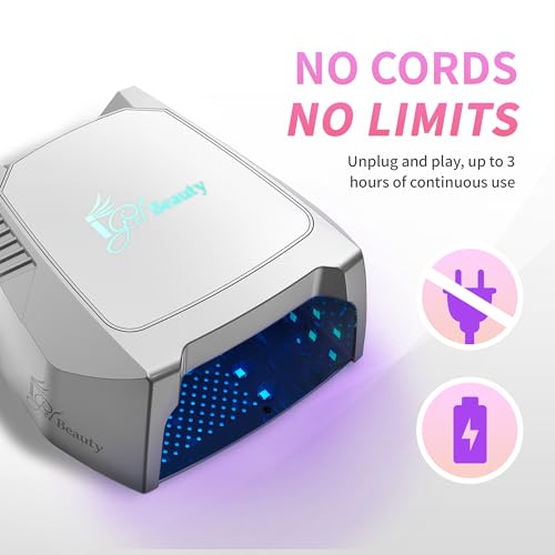 Image of iGel Beauty Hybrid PRO 2.0 UV /LED Nail Lamp - 48W Wireless Rechargeable Nail Dryer, Full Hand Curing, Smart Motion Sensor, Removable Tray, Cordless Gel Lamp for Manicure & Pedicure