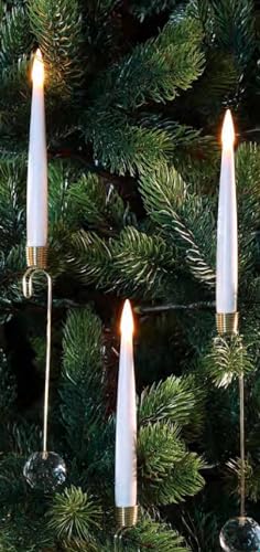 NOMA White Jewelled Christmas Tree Candle Lights (Pack of 10)