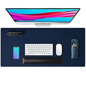 Leather Desk Pad Protector,Mouse Pad,Office Desk Mat,Non-Slip PU Leather Desk Blotter,Laptop Desk Pad,Waterproof Desk…