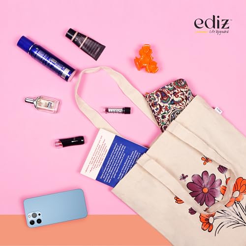 EDIZ-Tote-Bags-for-Women-with-Zip-College-Bag-for-Girls-Pure-Cotton-Tote-Bag-for-Shopping-Travel-Beach