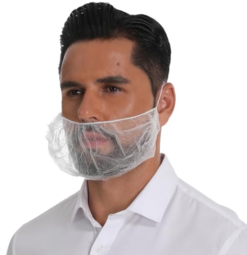 LIFESOFT 200 Pcs Beard Covers Protector Disposable Bouffant Beard Nets
