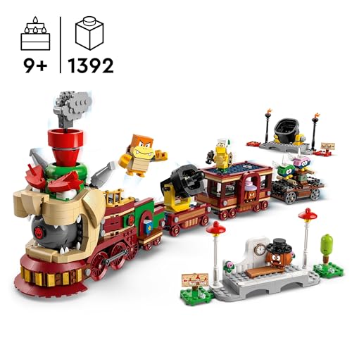 LEGO Super Mario Bowser Express - Treno Giocattolo Interattivo con 2 Stazioni e 6 Personaggi tra cui un Martelkoopa e 2 Goomba, Idea Regalo per Gamer, Bambini e Bambine da 9 Anni in su - 71437 - Immagine 2