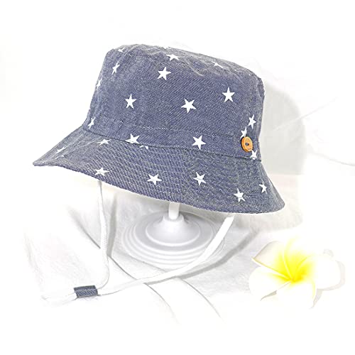 Tidefire Baby Sun Hat Toddler Kids Bucket Cute Summer Travel Outdoor Infant Beach Fisherman Hat For Boys Girls Gray Stars 12-24 Months #TOP4