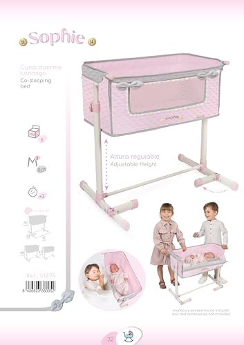Cuna de Muñecas Colecho Sophie DeCuevas 51275 Regulable 6