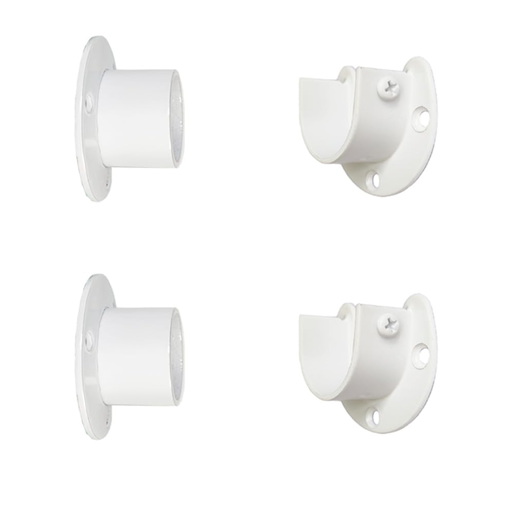 OwnMy Schrankstangen-Endstützen – 6 Stück, U-förmig, Für 3,8 Cm Stangen, Weiß