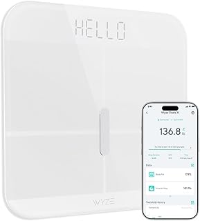 Wyze Smart Scale X: Accurate Digital Bathroom Scale - Body Weight, BMI, Body Fat, Muscle Mass, Heart Rate | 400 lbs ITO Glass