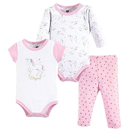 Hudson Baby baby girls Cotton Bodysuit and Pant Layette Set, Magical Unicorn, 6-9 Months US