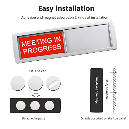 Image of Vacant Occupied Sign,Vacant or Meeting in Progress Privacy Sign for Home Office Hotles Hospital Conference Room,Slider Door sign Tells Whether Room Vacant or Occupied, 7'' x 2''
