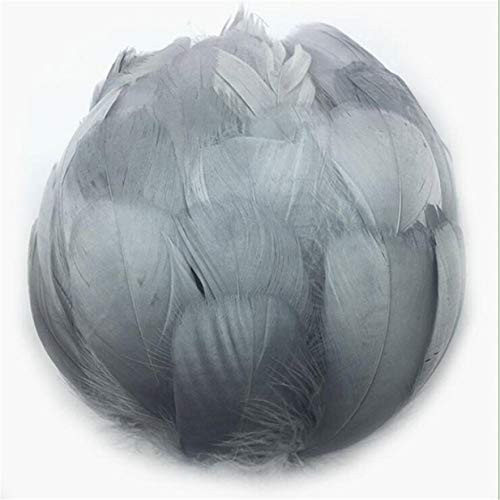 EJY 100Pieces/Pack Colorful Goose Natural Feathers for DIY Making Handmade Arts and Crafts Supplies,Light Grey