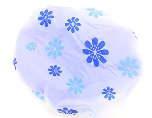 Sarah Shower Caps Shower Cap for Long Hair Salon Grade Beauty Caps Spa Accessories (Blue)