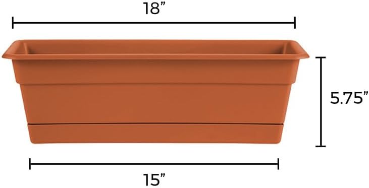 Miniatura 3 de Bloem DCBT18-00 Dura Cotta - Maceta para ventana., 18", Terra cotta