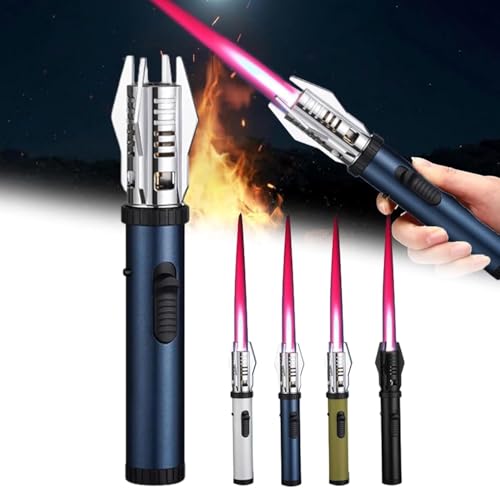 Image of Gadget Deals- Jet Flame Lighter |Metal Body- Camping Lighter |Windproof Torch Lighter with Safety Lock and Adjustable Red /Blue FlameRefillable-Jet Flame Torch Barbeque (BBQs)