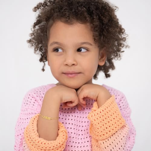 14k Yellow Gold Star 4.5"-5" Children's Star Cut Out Engravable Identification Bracelet - Little Girls and Boys Personalized Tag ID Bracelets - Star Cut Out Custom Bracelet For Kids2