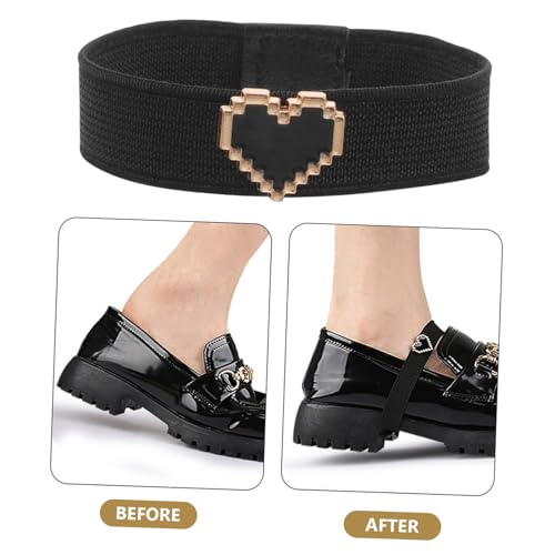 VANZACK Heart Pearl Elastic Shoe Straps for Flat Shoes Anti-loose Straps for Girls No Installation Required3