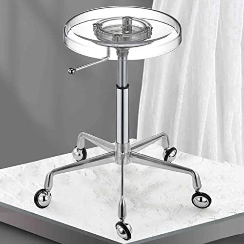 Set of 2 Acrylic Bar Stools, 360° Swivel, Adjustable Height, Silver Frame, 150kg Capacity, Transparent
