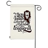 Moslion Lion Garden Flag The Lion of The Tribe of Judah The Root of David Has Conquered Word Flags D