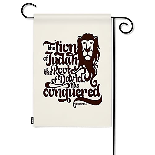 Moslion Lion Garden Flag The Lion Of The Tribe Of Judah The Root Of David Has Conquered Word Flags Double-Sided Banner Welcome Yard Flag Outdoor Home Decor. Lawn Villa 12X18 Inch #TOP11