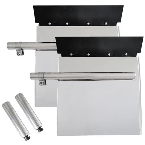 Image of 24 inchx24 inch Stainless Steel Quarter Fender Set Mud Flap Hangers with Single Bolt Mounting Brackets fit for Semi Truck, 2PCS