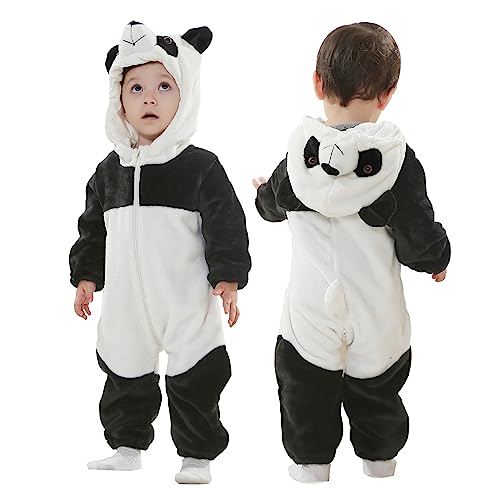 Doladola Barboteuse Animale à Capuchon pour Fille de bébé garçon BéBé Grenouillères Animal Pyjama Combinaison Barboteuse Enfant Filles Costume (Panda,...
