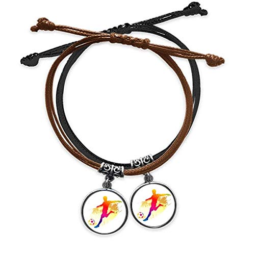 Bracelet de football en cuir double pour les amoureux du sport