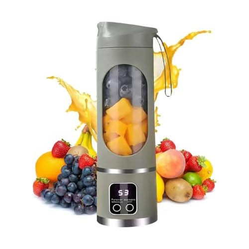 Uteruik Licuadora portátil de 450 ml, Recargable por USB, para Preparar zumos, Batidos y Smoothies, con Control de Velocidad de 3 Niveles (Verde Militar)