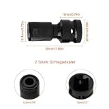 Zestaw adapterów do kluczy nasadowych, adapter udarowy 1/2 cala, napęd czworokątny na 1/4 cala, konwerter szybkomocujący, do kluczy z grzechotką udarową i uchwytu do wkrętaka, 2 sztuki