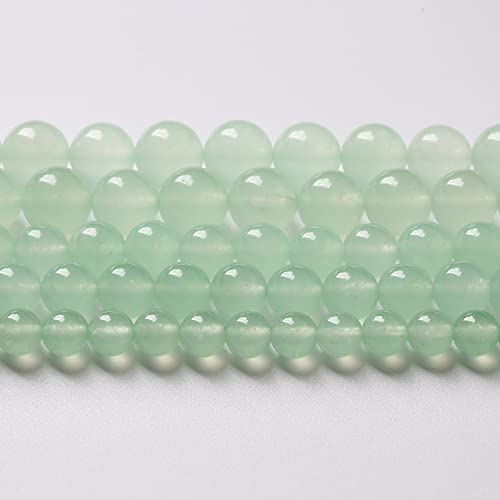 10mm 36pcs Natural Green Jade Chalcedony Beads Energy Healing Power Stone Beads for Jewelry Making Round Loose Beads DIY Bracelet 15" (Green Jade, 10mm)