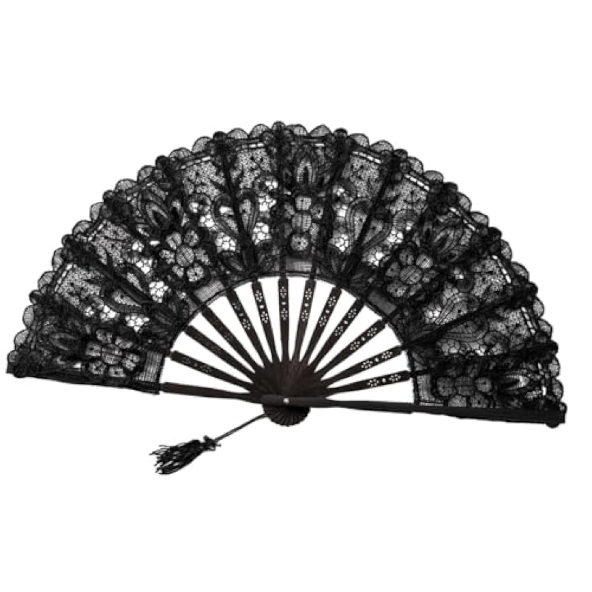 Chinese Foldable Dancing Fan for Bridal Performance, Black