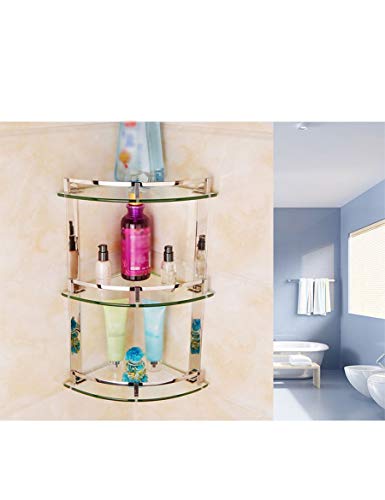 Estantes de cristal del baño GZ en acero inoxidable y diseño triangular premium