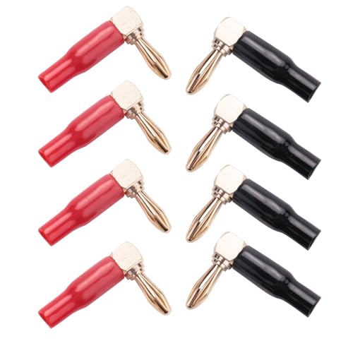 Conectores de cables de altavoz tipo banana 4mm de cobre en ángulo para cine en casa, 32x 7