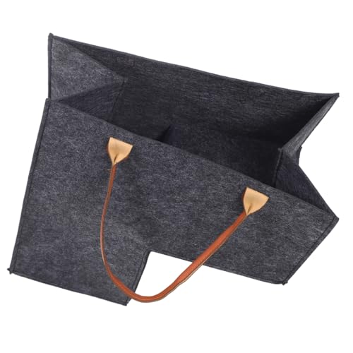 UKCOCO Cesto Portaoggetti Grande per Biancheria e Giocattoli, Contenitore Pieghevole in Feltro Nero Manici, Organizzatore la Casa Adatto a Scala e Spazio Domestico