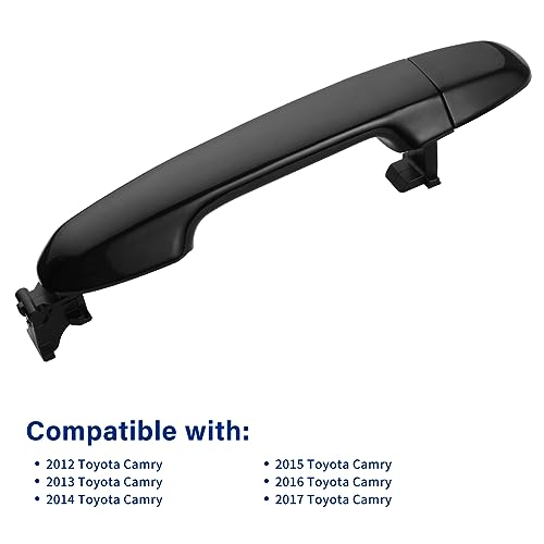 Image of Exterior Door Handle for Toyota Camry 2012 2013 2014 2015 2016 2017, for Rear Left Driver or Right Passenger Side Door, Black