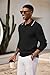 COOFANDY Mens Long Sleeve Knit Polo Sweater Collared Pullover Sweaters Polo Casual Lightweight Button Sweaters