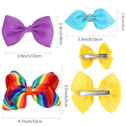 Cinta de pelo arco iris con pinza de alta sujeción infantil JHP01 5