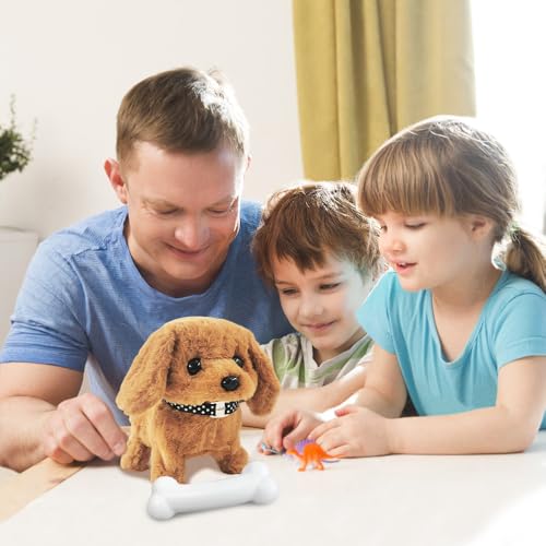 Rppiup Hund Spielzeug Kinder, Spielzeug Hund der Läuft und Bellt, Realistischer Roboter Welpe, Laufender Hunds Spielzeugs für Kinder, Elektronisches Haustier Hund für Jungen und Mädchen
