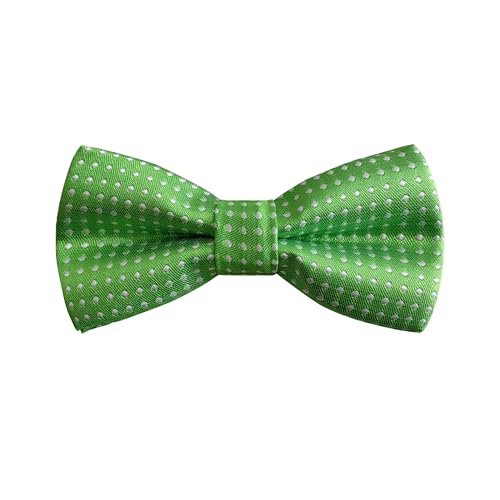 Little Boys Bow Ties With Polka Dots, Kids Girls Small BowTie For Toddlers Birthday/Christmas Necktie BBT-3 (Apple Green)