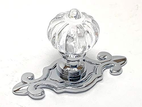 Roman Knob Polished Chrome with Fleur-de-lis Backplate
