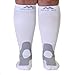 Medical Compression Socks for Women and Men 20-30mmHg Wide Calf - Plus Size Knee High Support Stockings for Edema, Swelling, Bariatric Surgery Recovery - White, 5X-Large - A601R